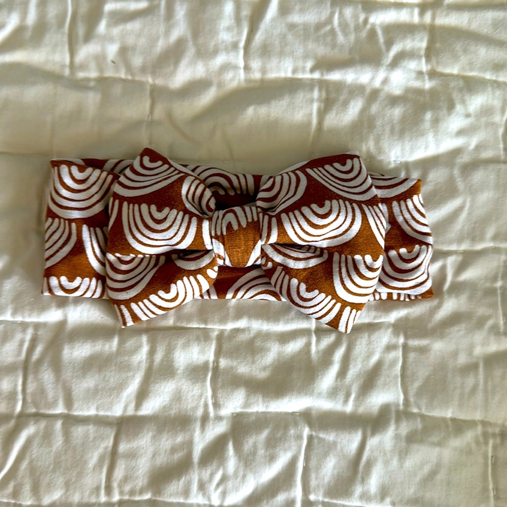 Little sleepies rust rainbow lux bow headband